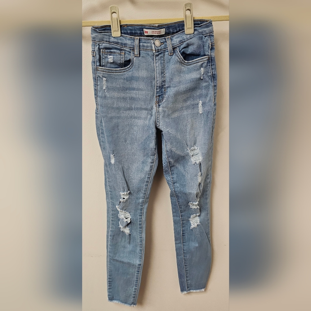 Levi's Light Blue Distressed Skinny Jeans